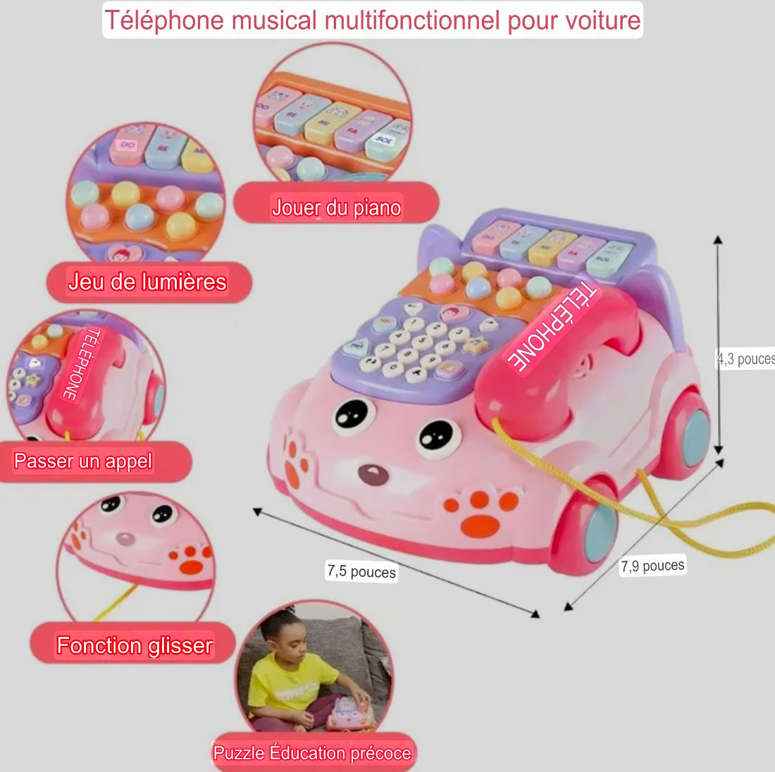 Voiture Téléphone pour bébé Boutique Gi&Co